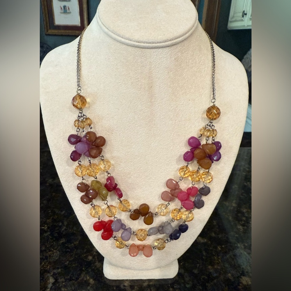 LOFT Vibrant Multicolor Beaded Necklace